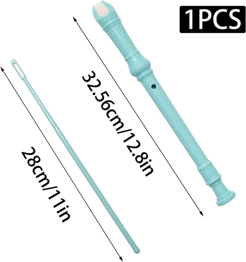 Funstreet Blue Soprano Recorder Instrument 8 Hole C Key Baroque Fingering Clarinet ABS Music Flute with Cleaning Rod and Storage Bag - Image 2